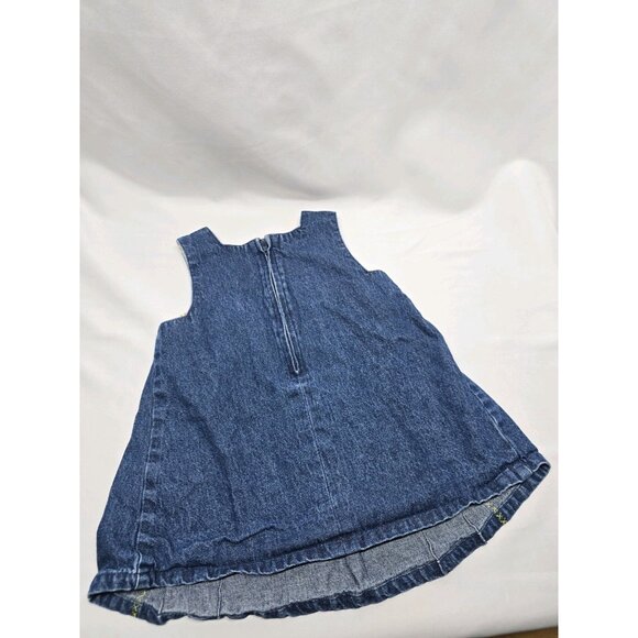 Vintage Faded Glory Denim Embroidered Flower Dress Size 12 Months - Picture 7 of 10